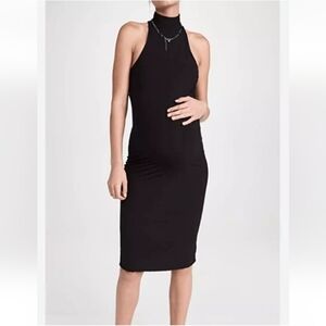 Hatch Black Sleeveless Maternity Midi Dress
